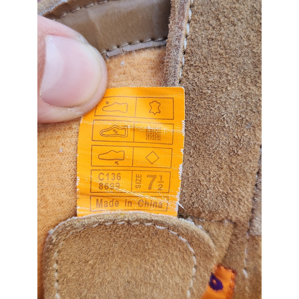 90s y2k Rocket Dog Cowboy Boots Tan Suede Western Pointed Toe Stitching Size 7.5 - Picture 7 of 7